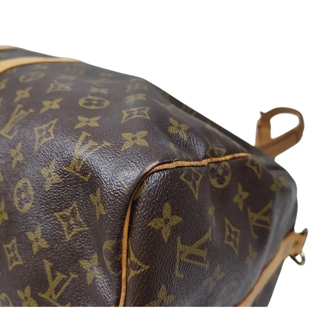 Louis Vuitton LV Boston Bag Keepall Bandouliere 55 Brown Monogram EUC - Picture 6 of 9